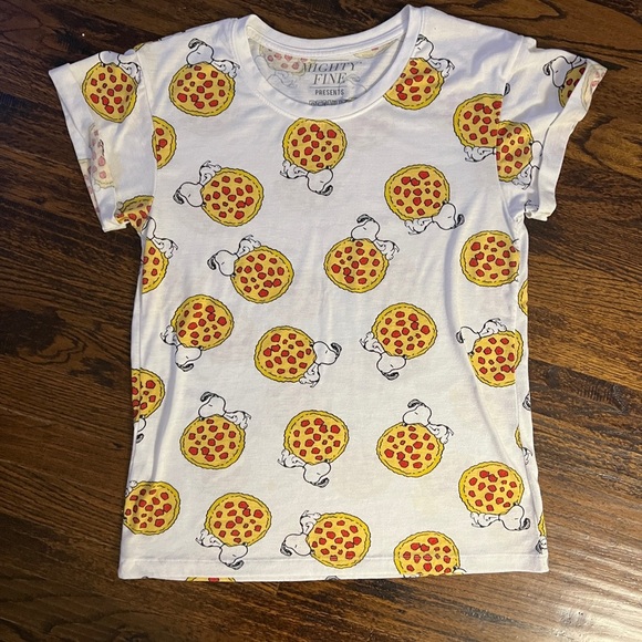 Mighty Fine presents Peanuts Snoopy Pizza Tshirt size M - Picture 1 of 5